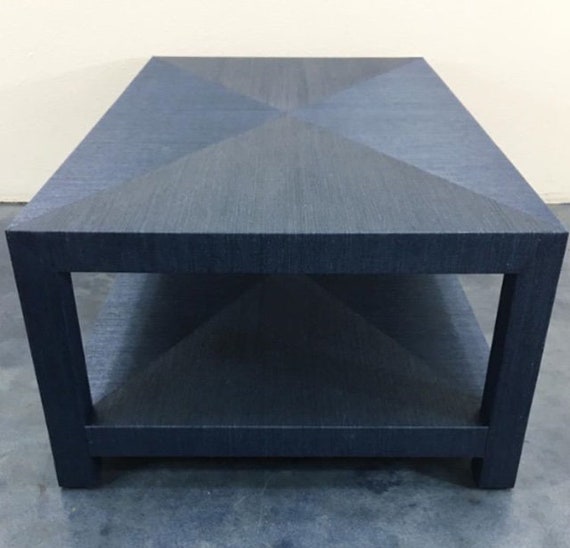 Custom Grasscloth Coffee Table Cocktail Table Mitered Top Etsy