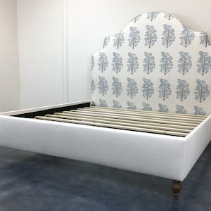 Custom Upholstered KING Bed W/Curved Headboard- COM