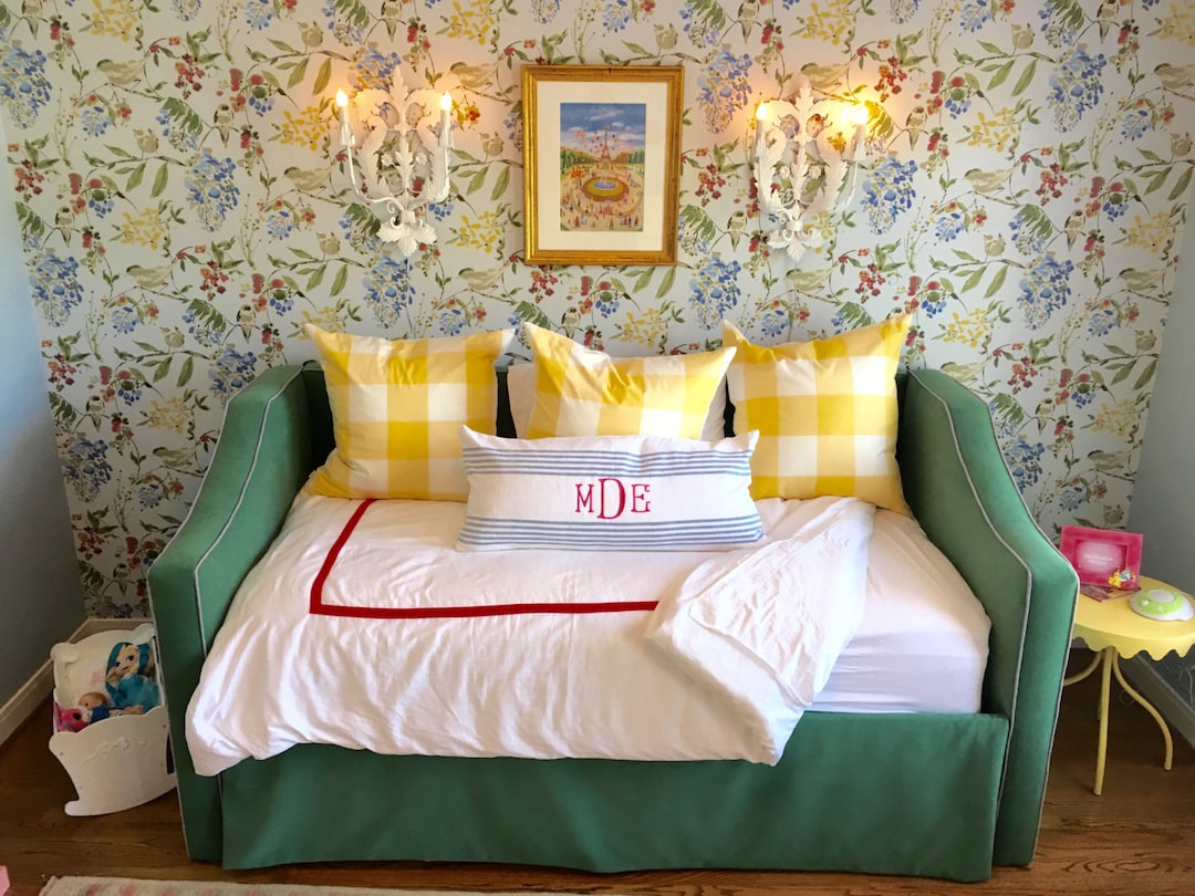 Custom Upholstered Daybed With Curved Arms and Back Design Etsy