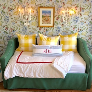 Custom Upholstered Daybed With Curved Arms and Back- Design Your Own