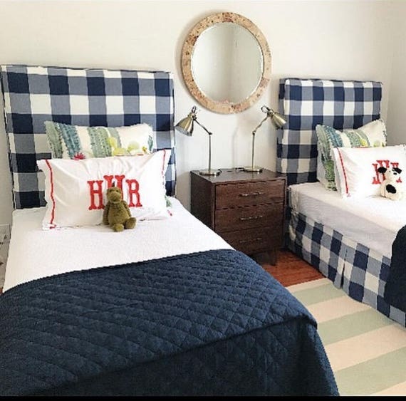 Plaid headboard discount