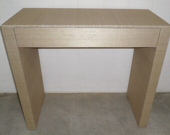 Grasscloth Wrapped Parson's Waterfall Desk/Table - Custom Built
