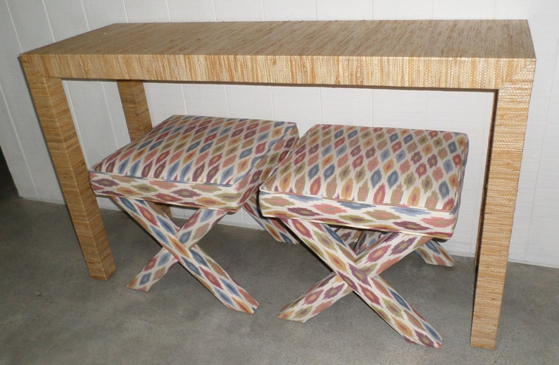 Grasscloth Covered Table Custom Built To Suit Your Space Design Your OWN image 3