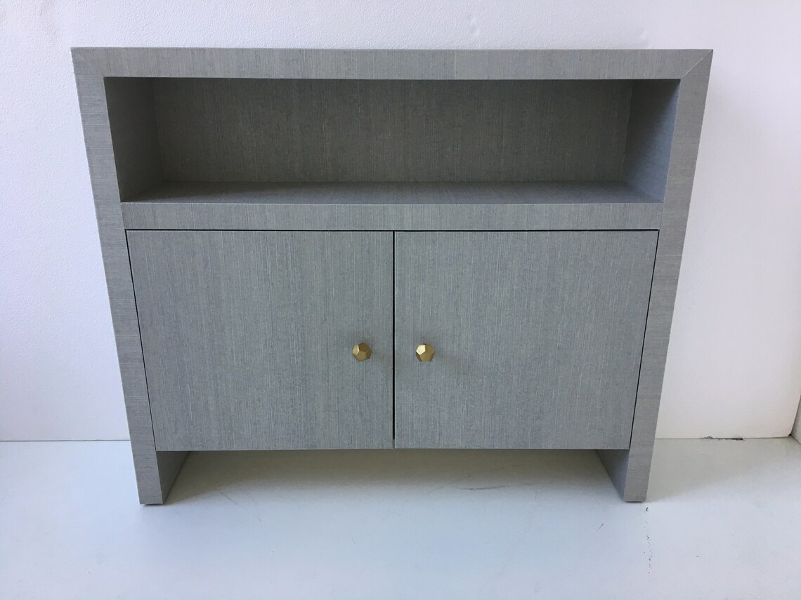 Grasscloth Cabinet W/shelf - Custom Built -COM - Etsy