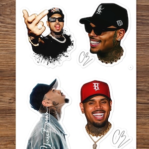 Chris Brown Sticker Sheet – Glossy Stickers for Laptops, Notebooks & Phone Cases