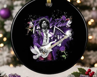 Purple Rain Prince Ceramic Christmas Ornament | Music Fan Gift
