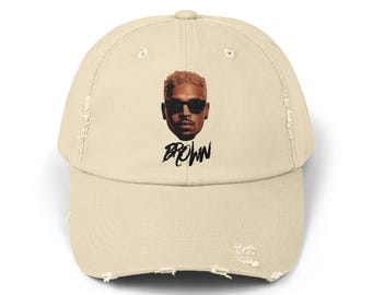 Chris Brown 'Brown' Album Distressed Hat, Merch Portrait Cap