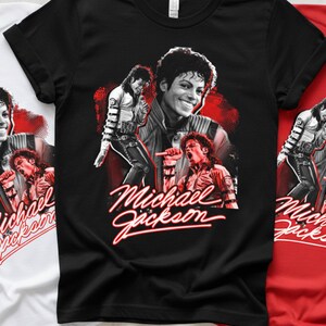 Michael Jackson Graphic Tee - Vintage Retro Music Icon Shirt, Soft Cotton, Twill Shoulder Tape image 12