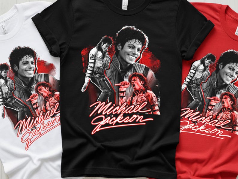 Michael Jackson Graphic Tee - Vintage Retro Music Icon Shirt, Soft Cotton, Twill Shoulder Tape image 12