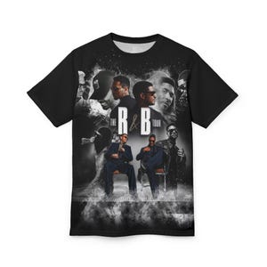 R&B Tour Shirt with Dates | Raymond and Brown All-Over Print Tee | Front and Back image 2