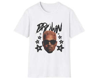 Chris Brown Big Face Graphic Tee – Street Art Portrait Style Shirt