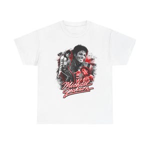 Michael Jackson Graphic Tee - Vintage Retro Music Icon Shirt, Soft Cotton, Twill Shoulder Tape image 3