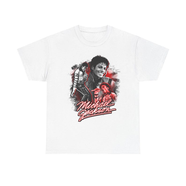 Michael Jackson Graphic Tee - Vintage Retro Music Icon Shirt, Soft Cotton, Twill Shoulder Tape image 3