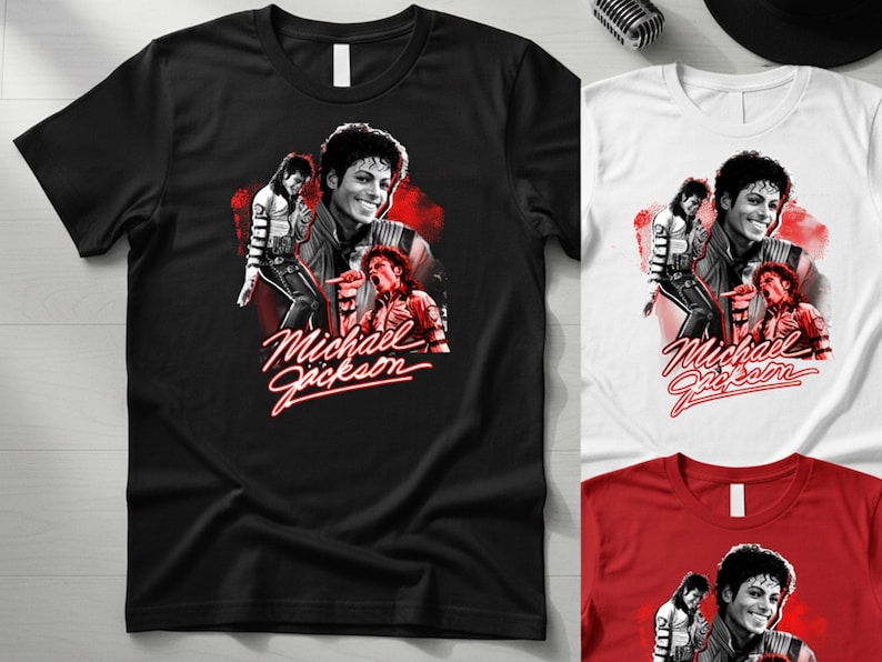 Michael Jackson Graphic Tee - Vintage Retro Music Icon Shirt, Soft Cotton, Twill Shoulder Tape image 20