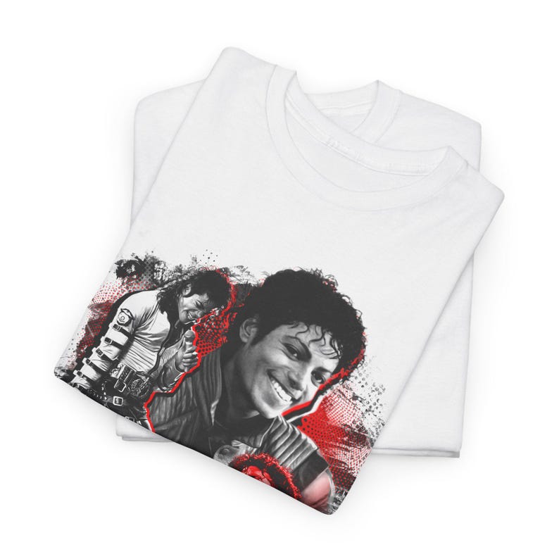 Michael Jackson Graphic Tee - Vintage Retro Music Icon Shirt, Soft Cotton, Twill Shoulder Tape image 13