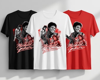 Michael Jackson Graphic Tee - Vintage Retro Music Icon Shirt, Soft Cotton, Twill Shoulder Tape