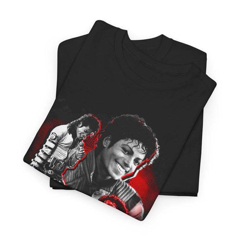 Michael Jackson Graphic Tee - Vintage Retro Music Icon Shirt, Soft Cotton, Twill Shoulder Tape image 14