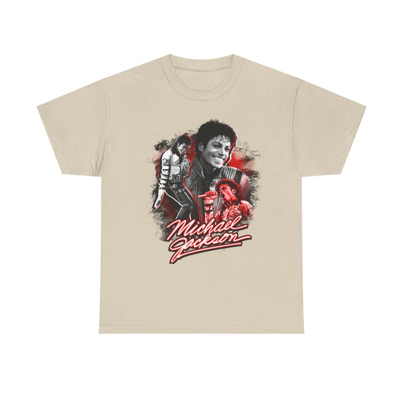 Michael Jackson Graphic Tee - Vintage Retro Music Icon Shirt, Soft Cotton, Twill Shoulder Tape image 5