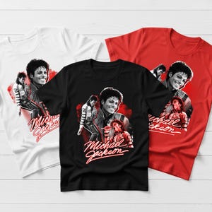 Michael Jackson Graphic Tee - Vintage Retro Music Icon Shirt, Soft Cotton, Twill Shoulder Tape image 2