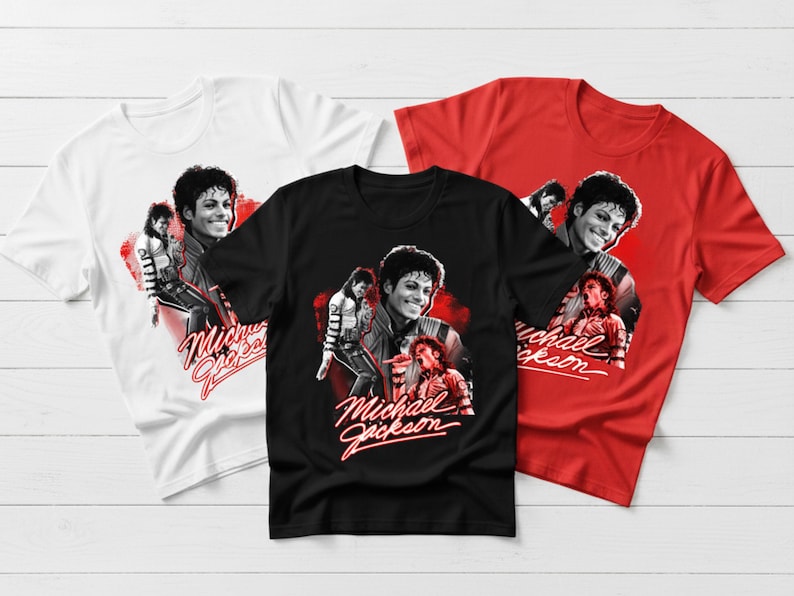 Michael Jackson Graphic Tee - Vintage Retro Music Icon Shirt, Soft Cotton, Twill Shoulder Tape image 2