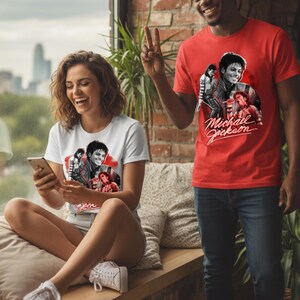 Michael Jackson Graphic Tee - Vintage Retro Music Icon Shirt, Soft Cotton, Twill Shoulder Tape image 10