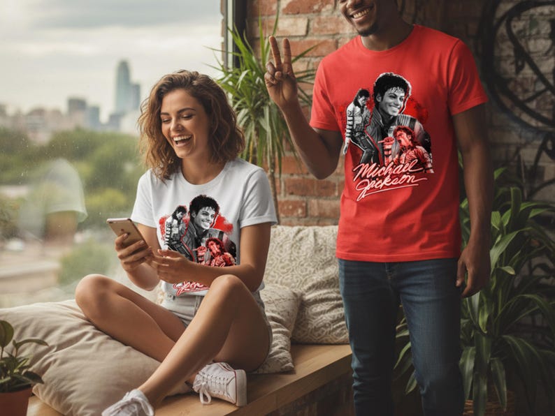 Michael Jackson Graphic Tee - Vintage Retro Music Icon Shirt, Soft Cotton, Twill Shoulder Tape image 10