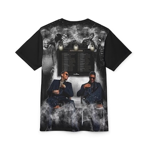 R&B Tour Shirt with Dates | Raymond and Brown All-Over Print Tee | Front and Back image 4