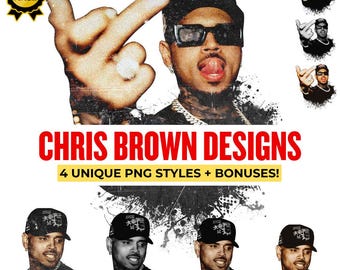 Chris Brown Breezy Bowl XX Tour 2025 PNGs (Vintage, Retro, Grunge, B&W) + Bonuses