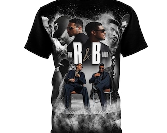 R&B Tour Shirt with Dates | Raymond and Brown All-Over Print Tee | Front and Back