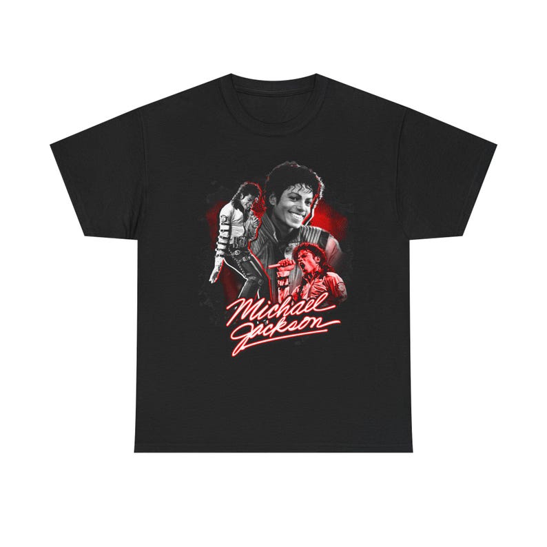 Michael Jackson Graphic Tee - Vintage Retro Music Icon Shirt, Soft Cotton, Twill Shoulder Tape image 4