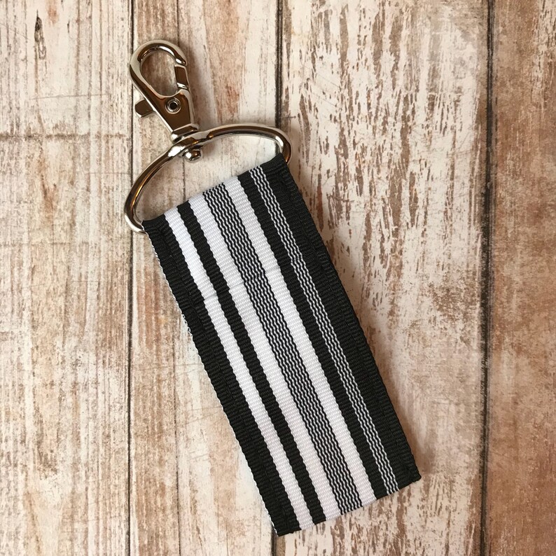 Midnight Waves Chapstick Holder Black and White Stripe Ribbon Etsy
