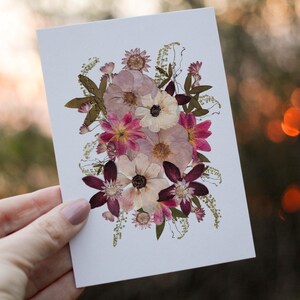 Blumen Grußkarte, Blumen Briefpapier, Anemone Mohn Garten Dahlie, Blanko Grußkarten, botanische Grußkarte / PRINT