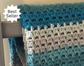 Crochet Blanket Pattern - Afghan Crochet Pattern - Beginner Crochet Pattern - Beach Getaway Collection - Beachcomber Blanket PDF 342