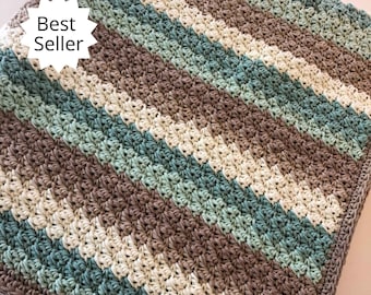 Baby Blanket Crochet Pattern - Blanket Crochet Pattern - Baby Afghan Crochet Pattern - Sand & Sea Blanket PDF 345