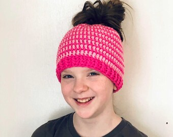 Kids Messy Bun Crochet Hat Pattern Love My Messy Bun PDF