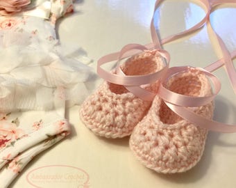 Baby Ballet Slippers Baby Shoes Crochet Pattern PDF 259