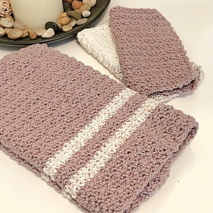 Washcloth Crochet Pattern Hand Towel Crochet Pattern Towel Set Beginner Crochet Pattern PDF 325 image 1