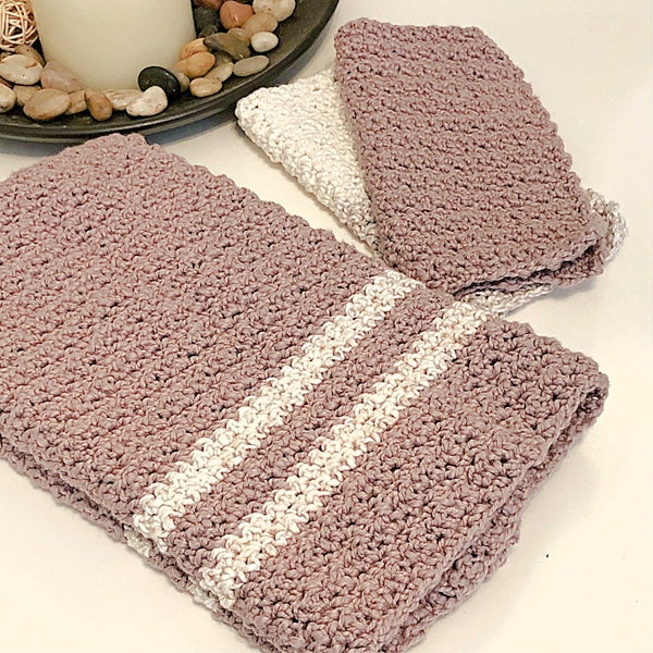 Washcloth Crochet Pattern - Hand Towel Crochet Pattern - Towel Set - Beginner Crochet Pattern PDF 325