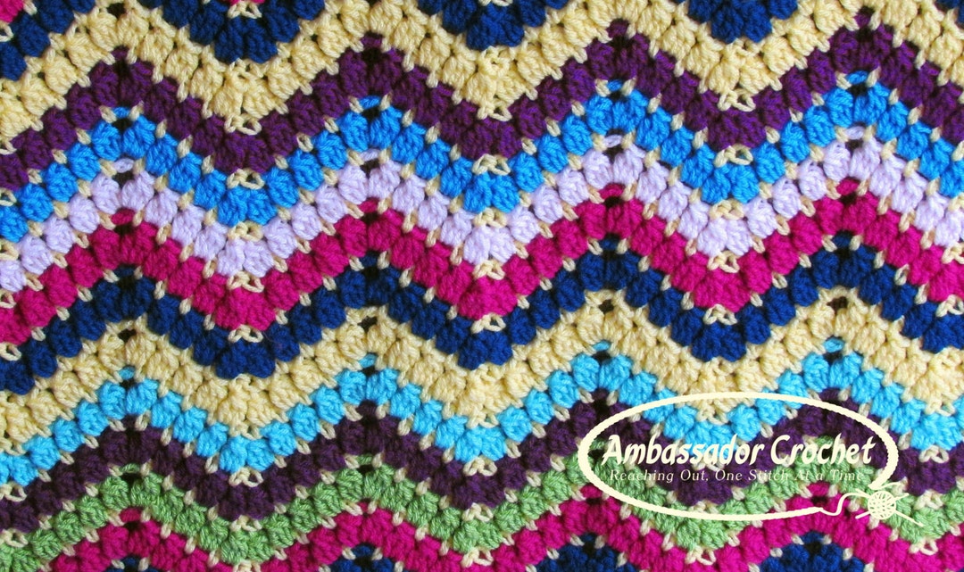 Crochet Pattern Cluster Ripple Scrap Afghan PDF - Etsy