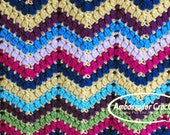 Crochet Pattern Cluster Ripple Scrap Afghan PDF