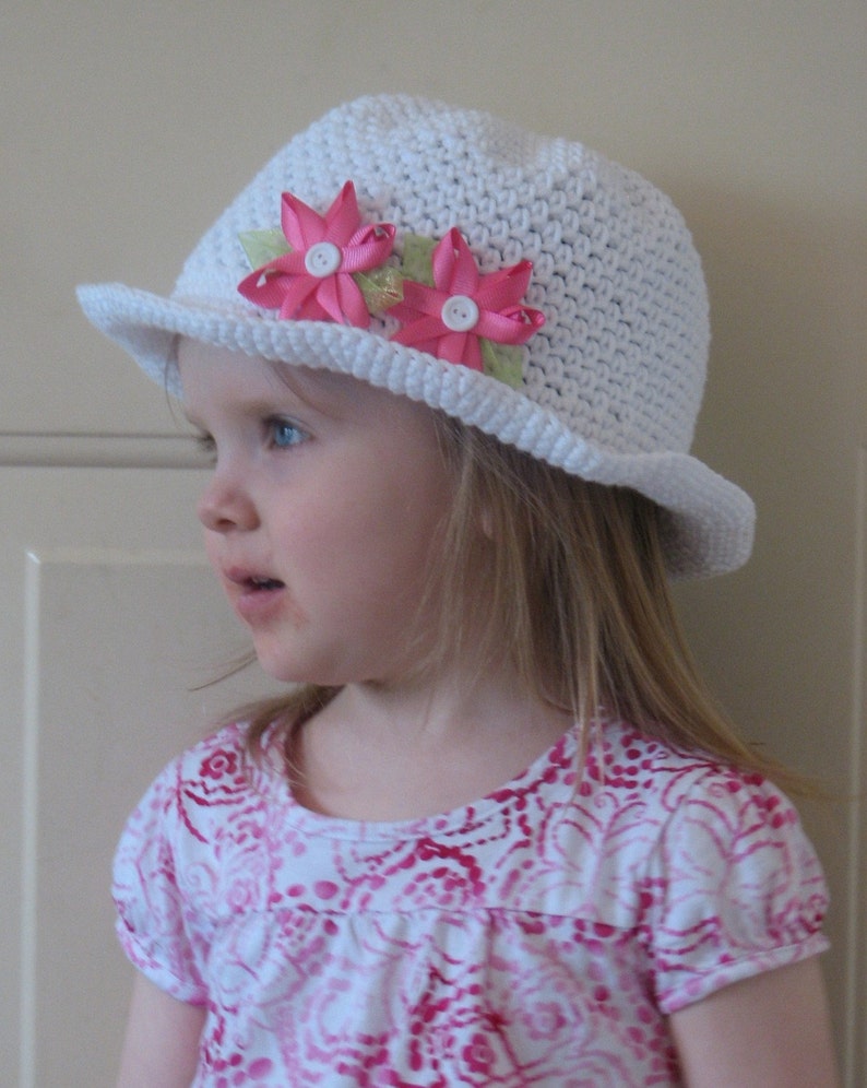 Crochet Sunhat Pattern Crochet Hat Pattern Daisy May Brimmed Sunhat Crochet Pattern image 3