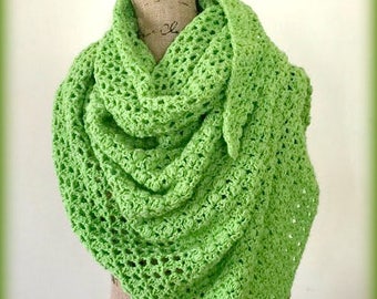 Cloria Wrap Crochet Pattern - Asymmetrical Shawl Crochet Pattern - PDF