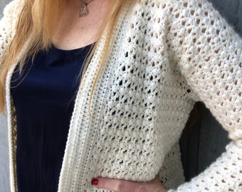 Cardigan Sweater Crochet Pattern - Berry Bliss Cardigan PDF 302