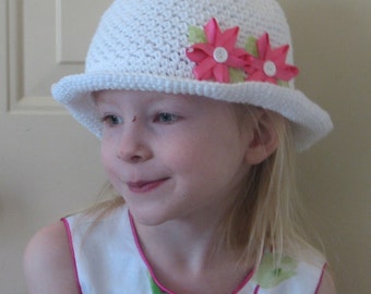 Crochet Sunhat Pattern - Crochet Hat Pattern - Daisy May Brimmed Sunhat Crochet Pattern