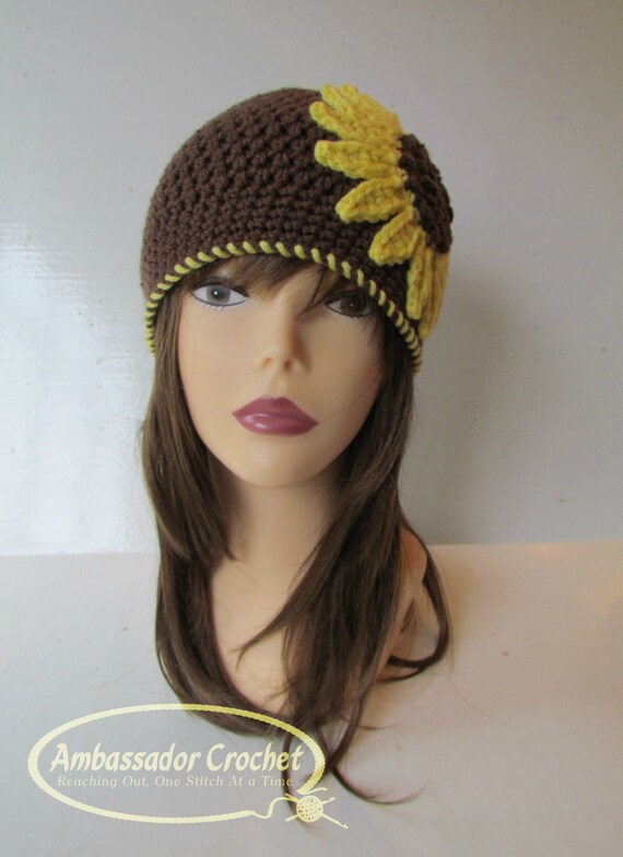Sunflower Hat Crochet Pattern PDF 