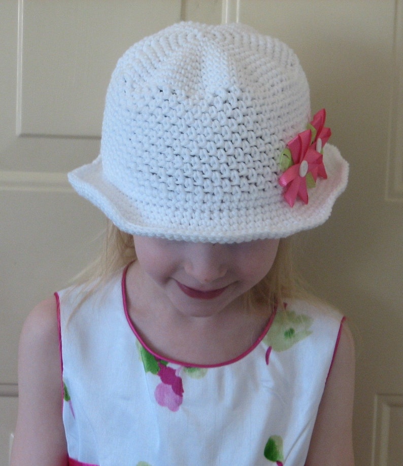 Crochet Sunhat Pattern Crochet Hat Pattern Daisy May Brimmed Sunhat Crochet Pattern image 2