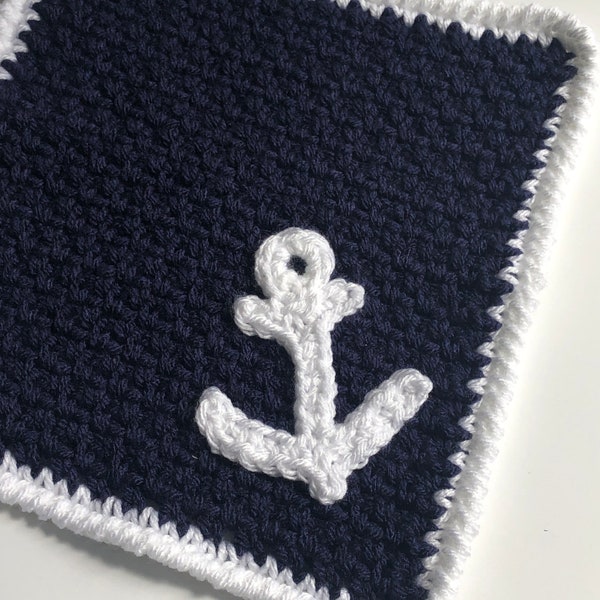 Preemie Crochet Pattern - Preemie Lovey Pattern - Nautical Anchor Baby Lovey - PDF 350
