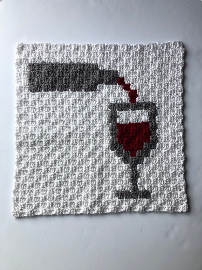 C2C Square Crochet Pattern National Wine Day Blanket Square Pattern Afghan square Holiday Collection image 8