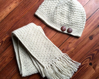 Au Naturale Hat & Scarf Crochet Pattern PDF