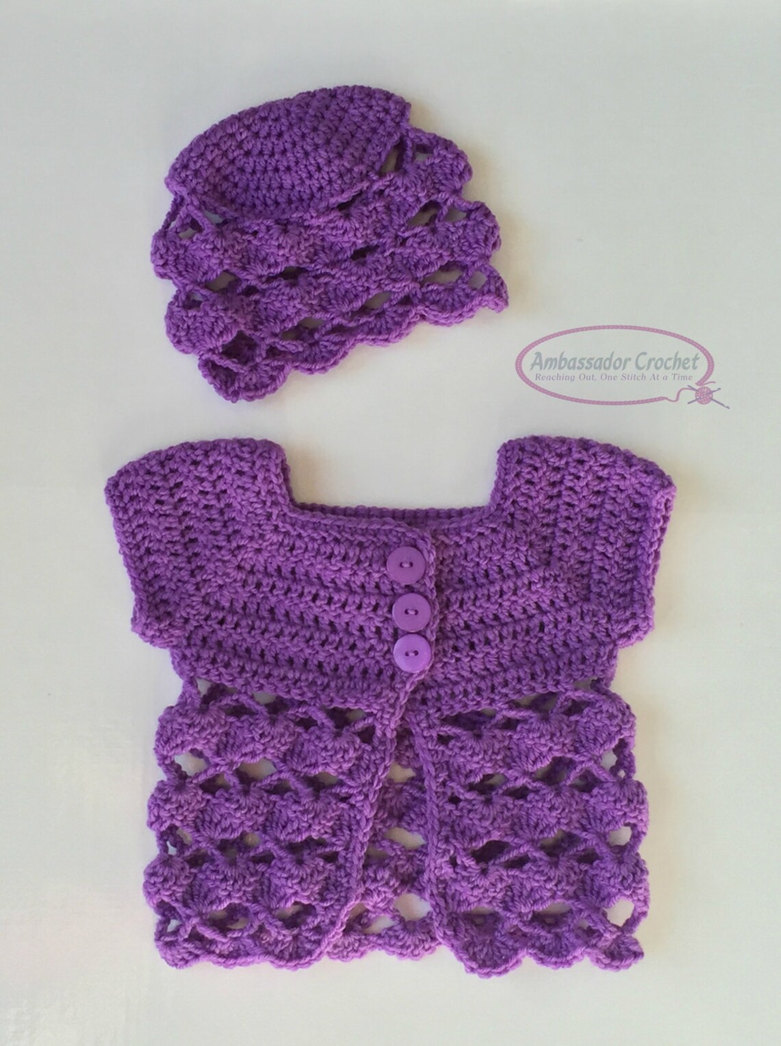 Crochet Pattern Tea Time Baby Sweater & Hat Pattern Set PDF230 Etsy